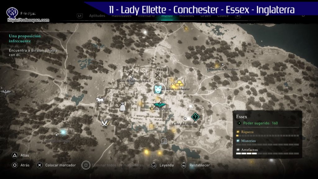 Escarnio 11 - Lady Ellette - Conchester - Essex - Inglaterra - Guía Assassin's Creed Valhalla