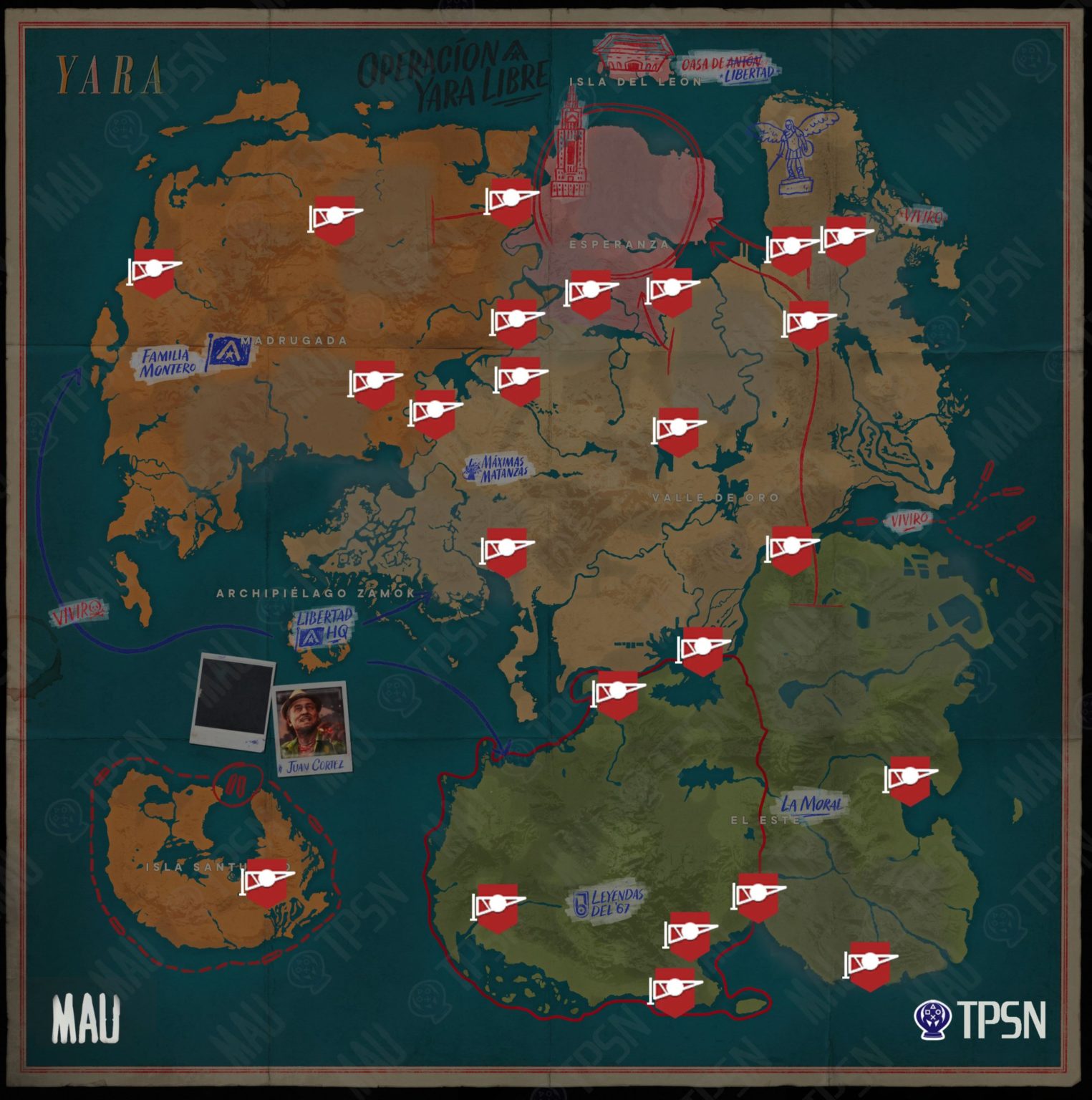 Far Cry 6 Guía de todos los PUESTOS DE CONTROL Mapa completo Trofeos PSN