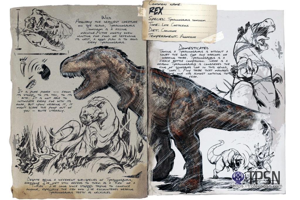 dinosaurio t-rex ark survival evolved