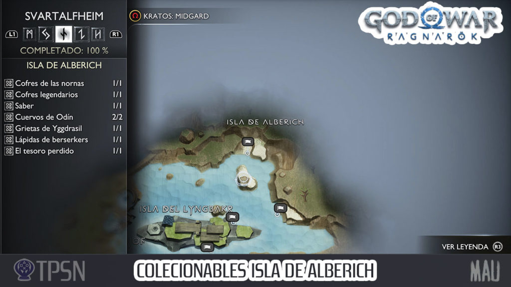 COLECCIONABLES ISLA DE ALBERICH- SVARTALFHEIM - GOD FO WAR RAGNAROK