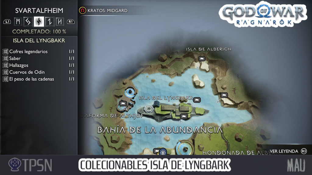 COLECCIONABLES ISLA DE LYNGBARK - SVARTALFHEIM - GOD FO WAR RAGNAROK