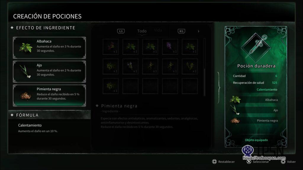 3 - Poción - Calentamiento - Aumenta daño 10% - Thymesia