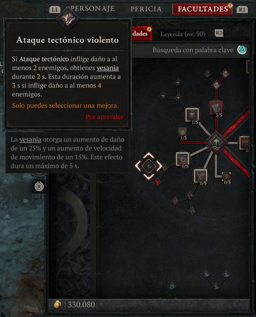 Ataque Téctonico Violento - Vesania - Bárbaro Diablo IV