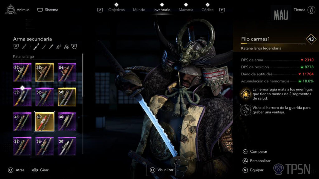 Trofeo Audiencia FInal - Arma recomendada, Filo Carmesí